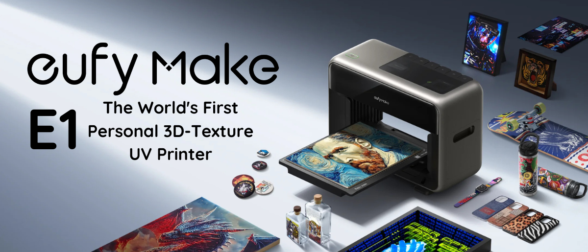 eufyMake E1 UV DTF & Direct To Object Printer w/ Ink & Rotary Attachment