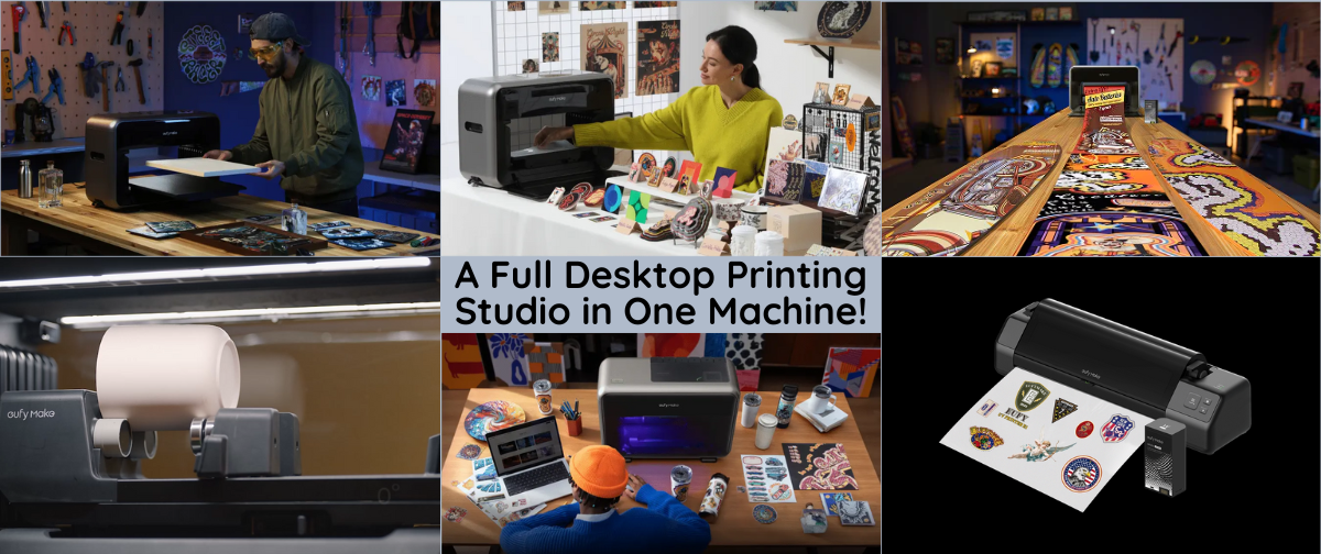 eufyMake E1 UV DTF & Direct To Object Printer w/ Ink & Rotary Attachment