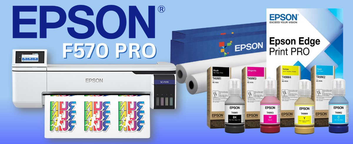 Epson SureColor PRO F570 24" Sublimation Printer w/ Deluxe Paper Bundle & Blanks