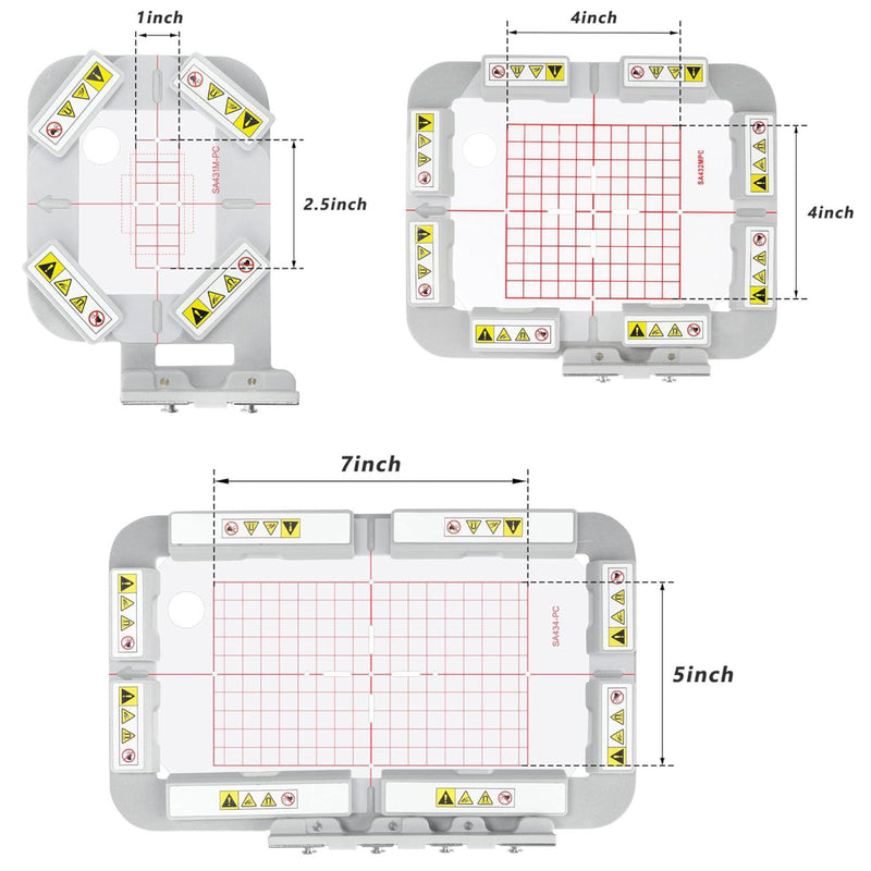 3pc Magnetic Embroidery Hoop Set for Brother SE700, PE545 and Other Models Sewing Accessories Brother 