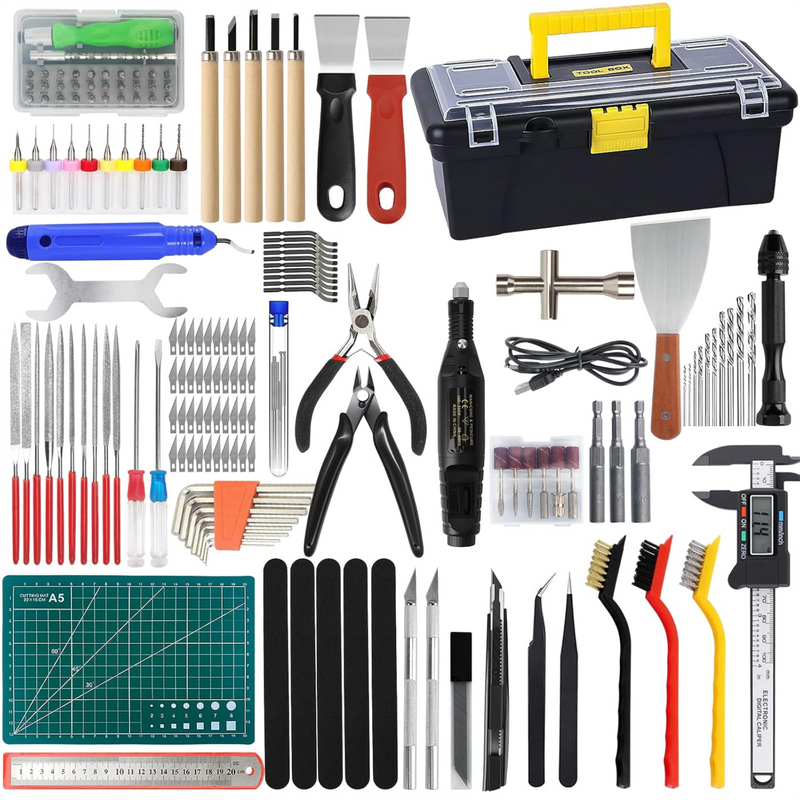 201 Piece 3D Printer Tool Kit, Finishing Kit & Cleaning Kit with Storage Case