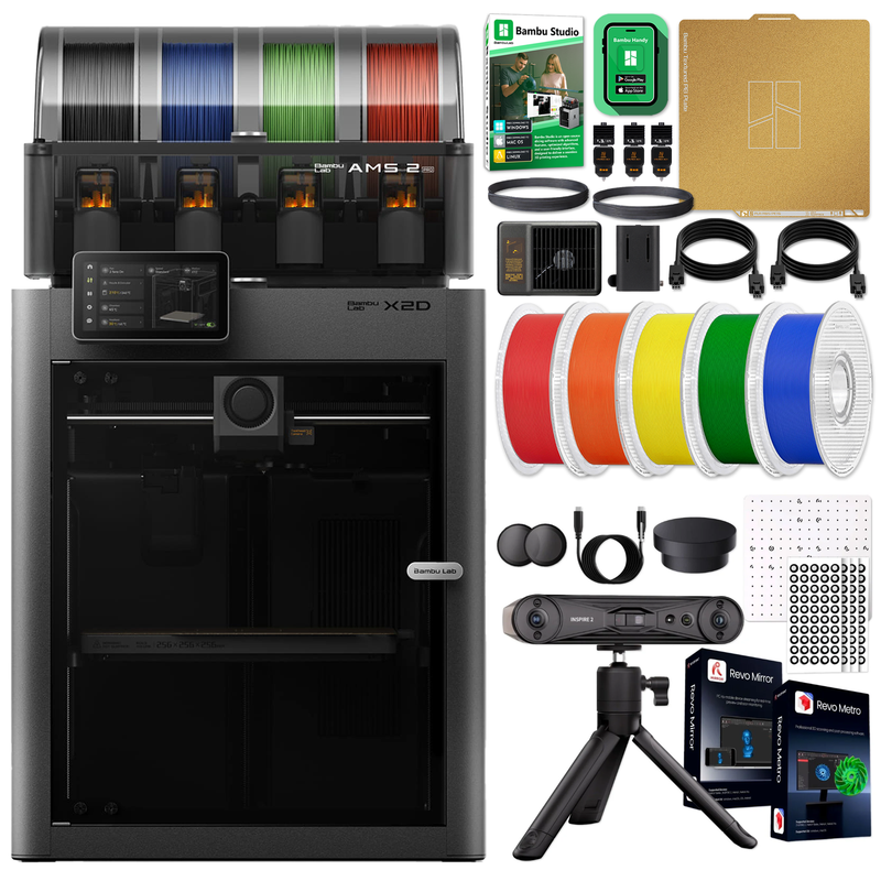 Bambu Lab X2D 3D Printer with Revopoint 3D Scanner and Filament Kit