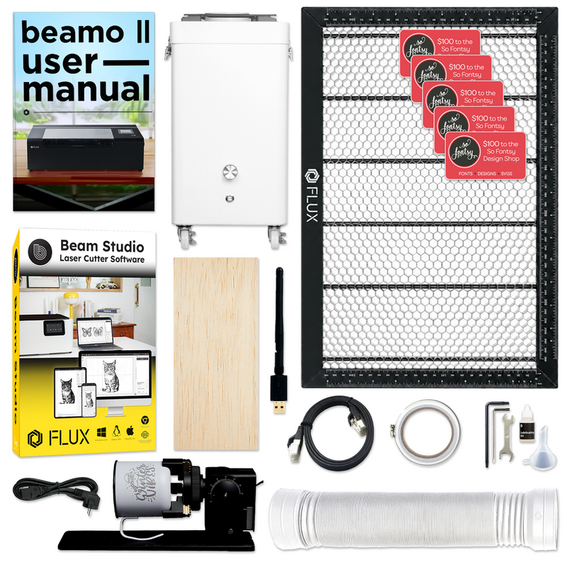 FLUX Beamo II 30W C02 Laser Cutter & Engraver with Beam Air Filter