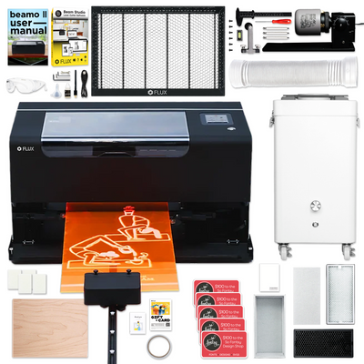 FLUX Beamo II 30W C02 Laser All-in-One Business Bundle with Air Filter