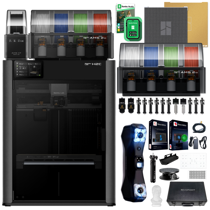 Bambu Lab H2C 3D Printer with Revopoint MetroX & Vortek Full Expansion Kit