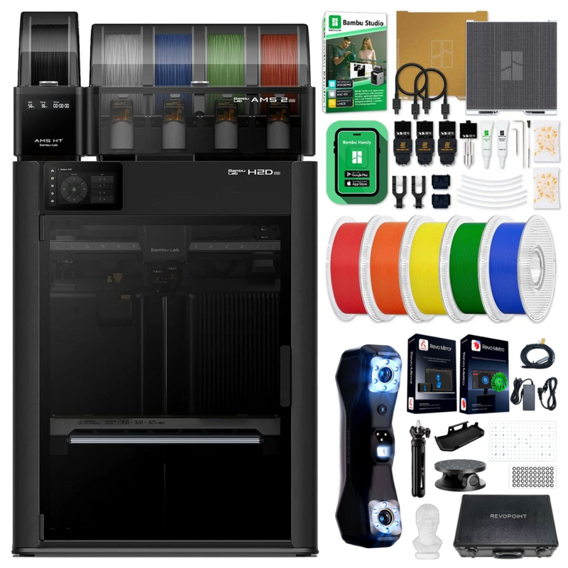 Bambu Lab H2D PRO 3D Printer with Revopoint MetroX 3D Scanner & Filaments