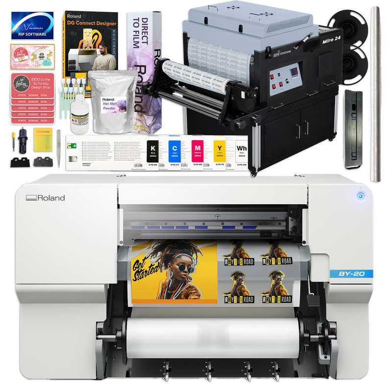 Roland BY-20 Direct to Film (DTF) Printer w/ 24" In-Line Oven Shaker Bundle