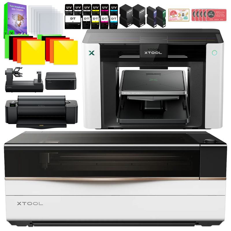 xTool O1 Omni UV + DT Fabric Printer with P3 CO2 Laser Cutter