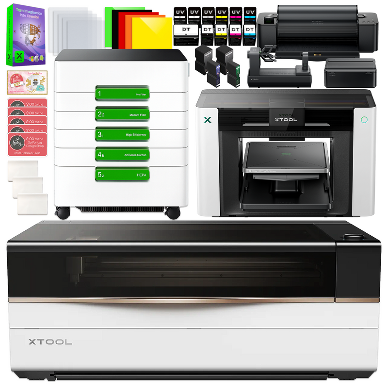 xTool O1 Omni UV + DT Fabric Printer with P3 CO2 Laser Cutter