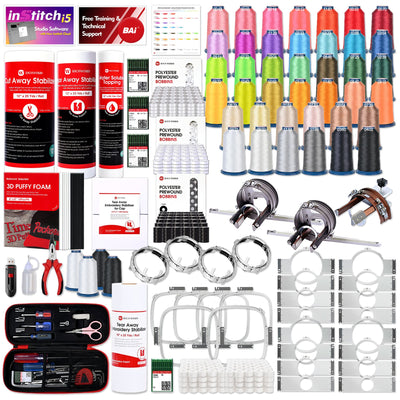 BAi VISION Two Head 15 Needle Embroidery Machine with Mighty Hoop Bundle BAI Machine Bundles Bai 