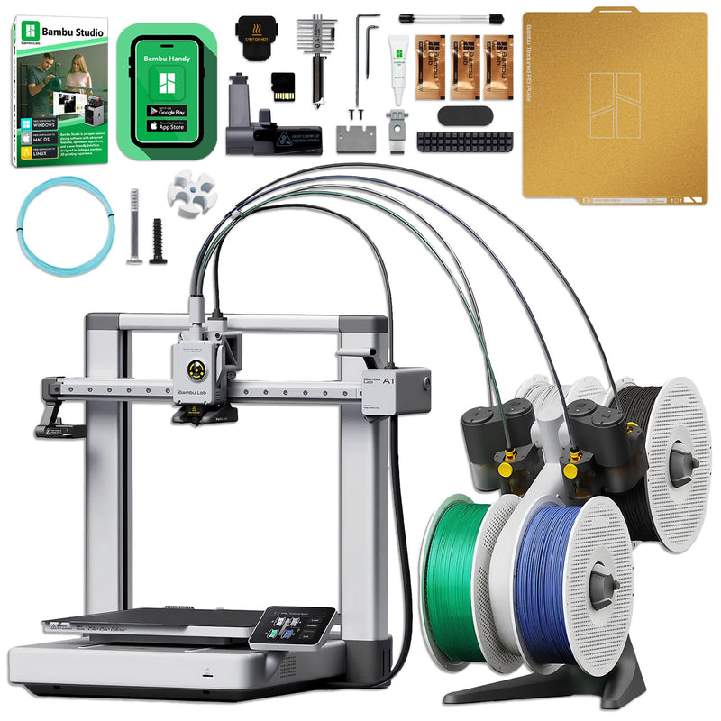 Bambu Lab A1 3D Printer with 10 Filament Rolls & AMS System Bambu A1 Combo Printer Bundles Bambu Lab 