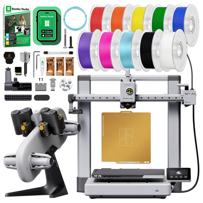 Bambu Lab A1 3D Printer with 10 Filament Rolls & AMS System Bambu A1 Combo Printer Bundles Bambu Lab 