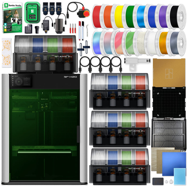 Bambu Lab H2D Dual Head 3D Printer 10W/40W & Laser & 17 Color AMS 2 PRO System