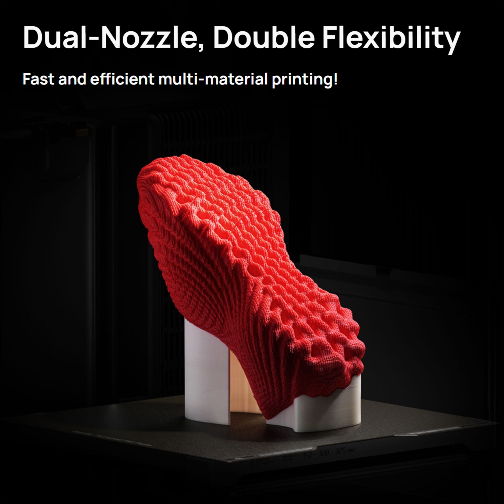 Bambu Lab H2D Dual Head 3D Printer Base Bundle with 4 Spool AMS 2 System Swing Design 
