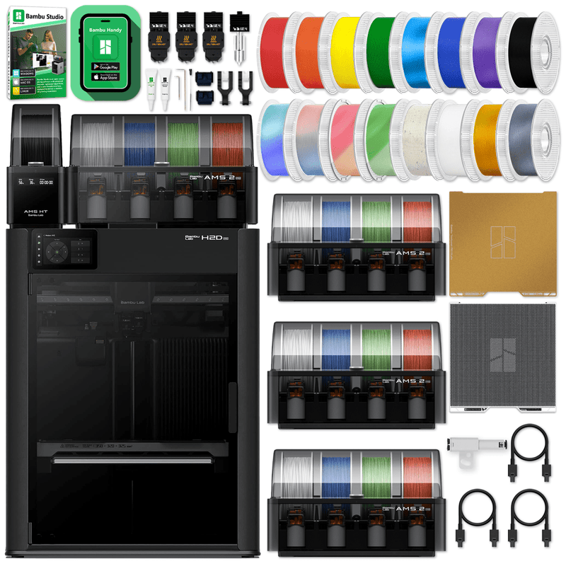Bambu Lab H2D PRO Dual Head 3D Printer Bundle with 17 Channel AMS System Swing Design 1