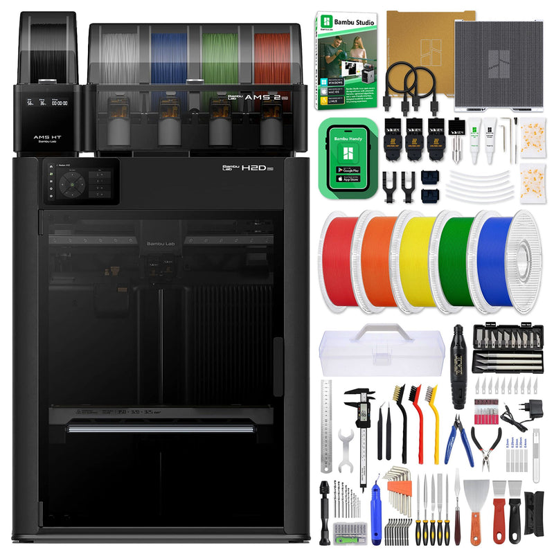 Bambu Lab H2D PRO Dual Head 3D Printer with Filament, Tool Kit & AMS 2 System 3D Printer Bundle Bambu Lab 