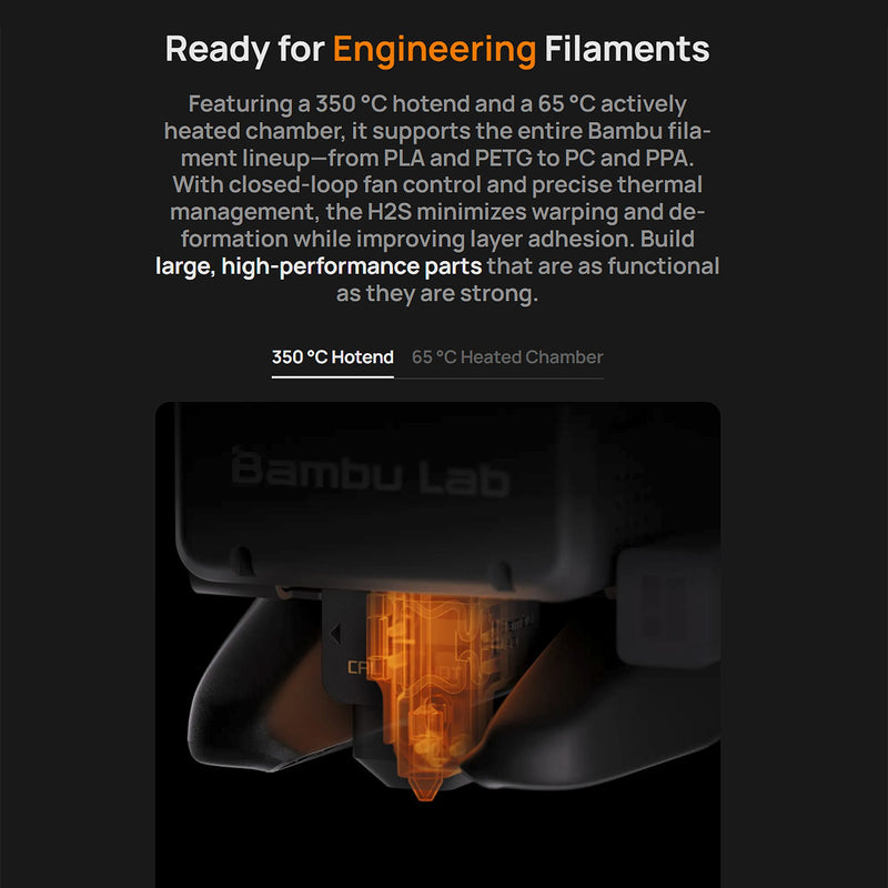 Bambu Lab H2S 3D Printer Base Bundle with 4 Spool AMS 2 PRO System 3D Printer Bundle Bambu Lab 