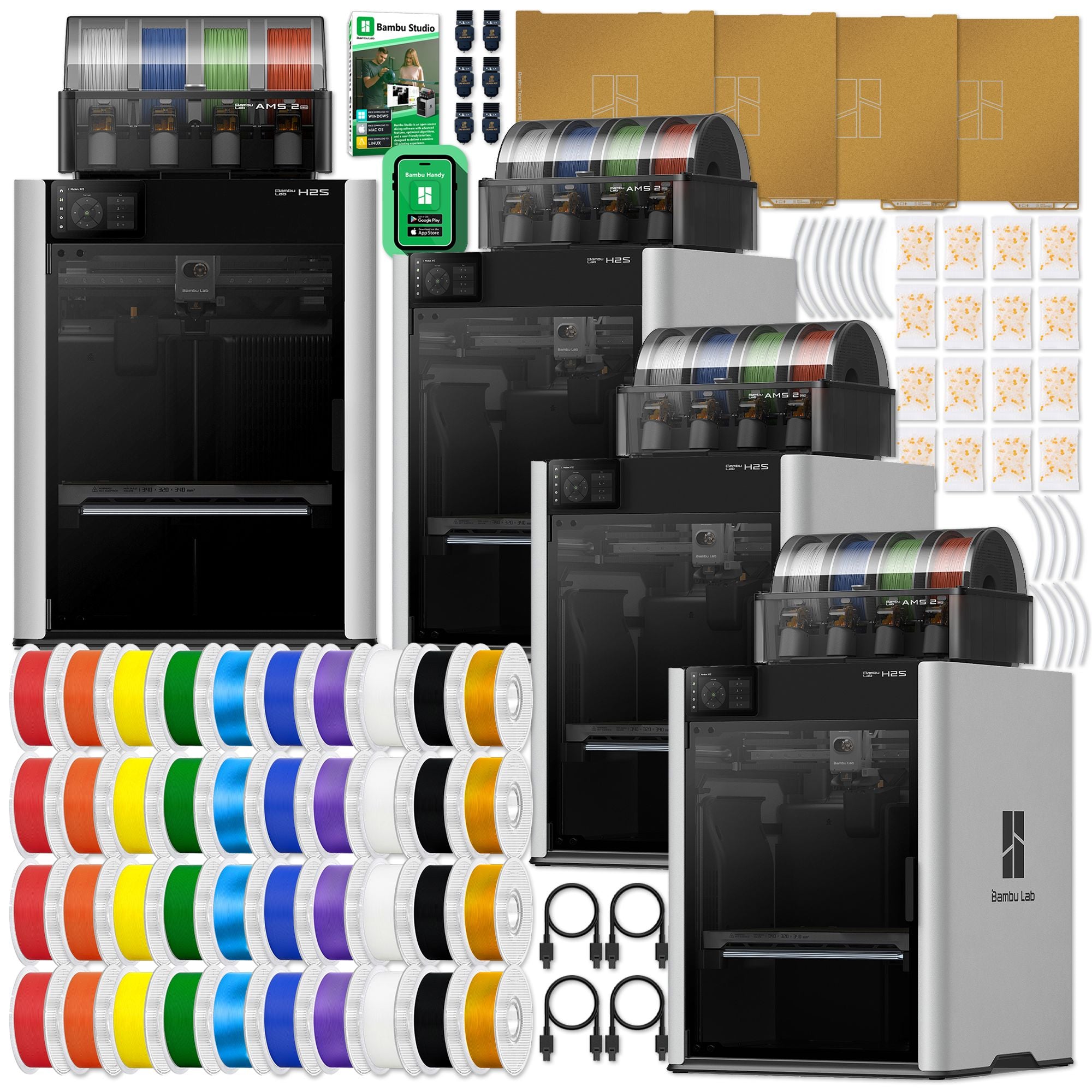 Bambu Lab H2S 3D Printer Enterprise Bundle - 4 Printers & Filament 3D Printer Bundle Bambu Lab 
