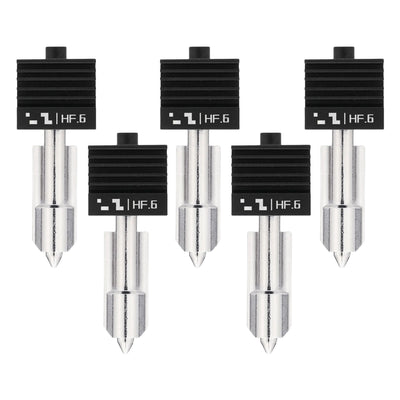 Bambu Lab High Flow 0.6mm Hardened Steel Nozzle Hotend for H2 & P2 Series 3D Printer Bambu Lab Set of 5 Nozzles 