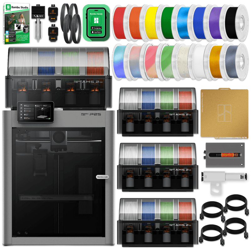 Bambu Lab P2S 3D Printer Bundle with 16 Color AMS 2 PRO System Swing Design 1