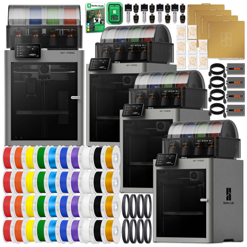 Bambu Lab P2S 3D Printer Enterprise Bundle - 4 Printers & 40 Filament Rolls 3D Printer Bundle Bambu Lab 