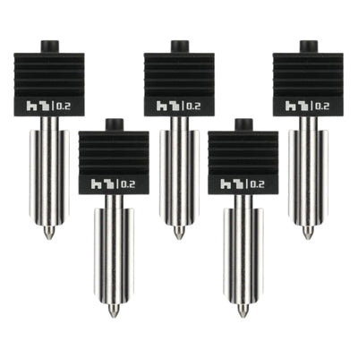 Bambu Lab Standard Flow 0.2mm Hardened Steel Nozzle Hotend for H2 & P2 Series 3D Printer Bambu Lab Set of 5 Nozzles 