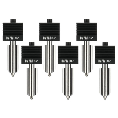 Bambu Lab Standard Flow 0.2mm Hardened Steel Nozzle Hotend for H2 & P2 Series 3D Printer Bambu Lab Set of 6 Nozzles 