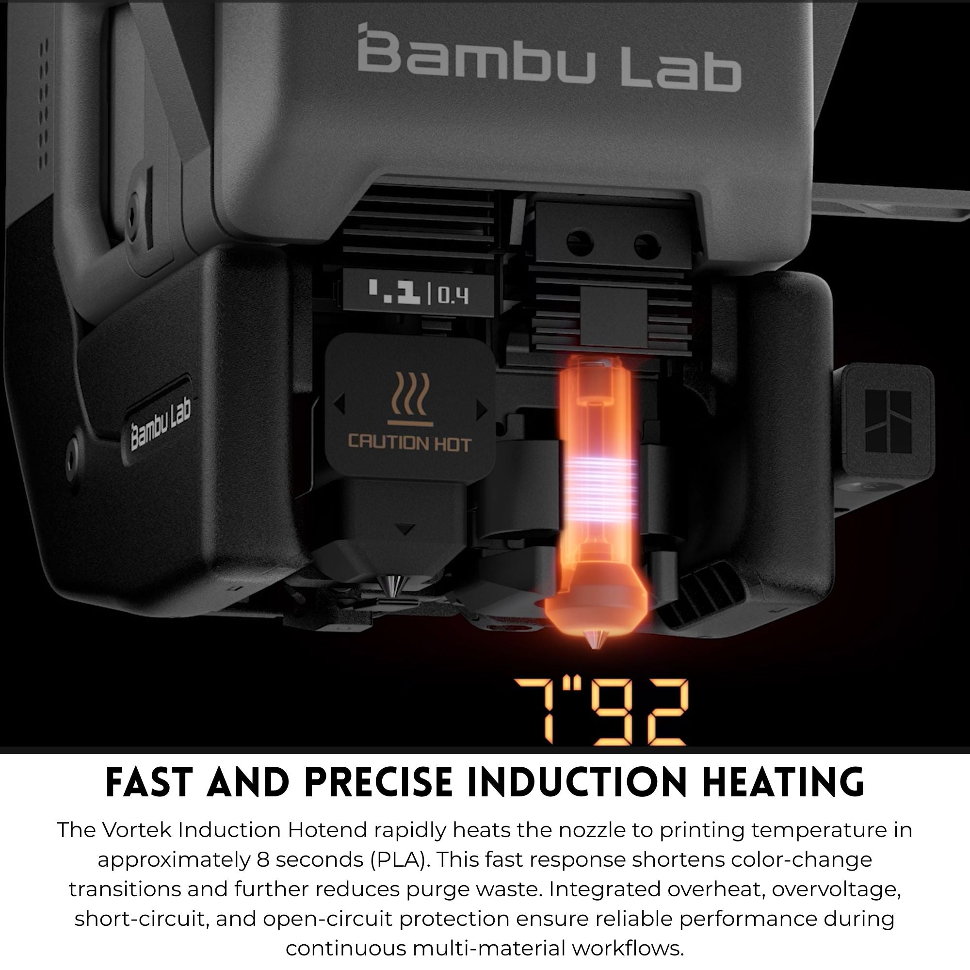 Bambu Lab 0.8mm H2C Induction Hotend High Flow Nozzle | Swing Design