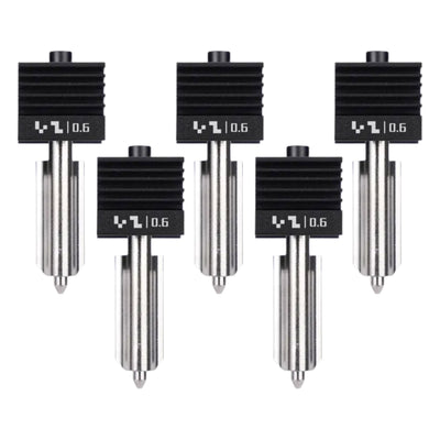 Bambu Lab Standard Flow 0.6mm Hardened Steel Nozzle Hotend for H2 & P2 Series 3D Printer Bambu Lab Set of 5 Nozzles 