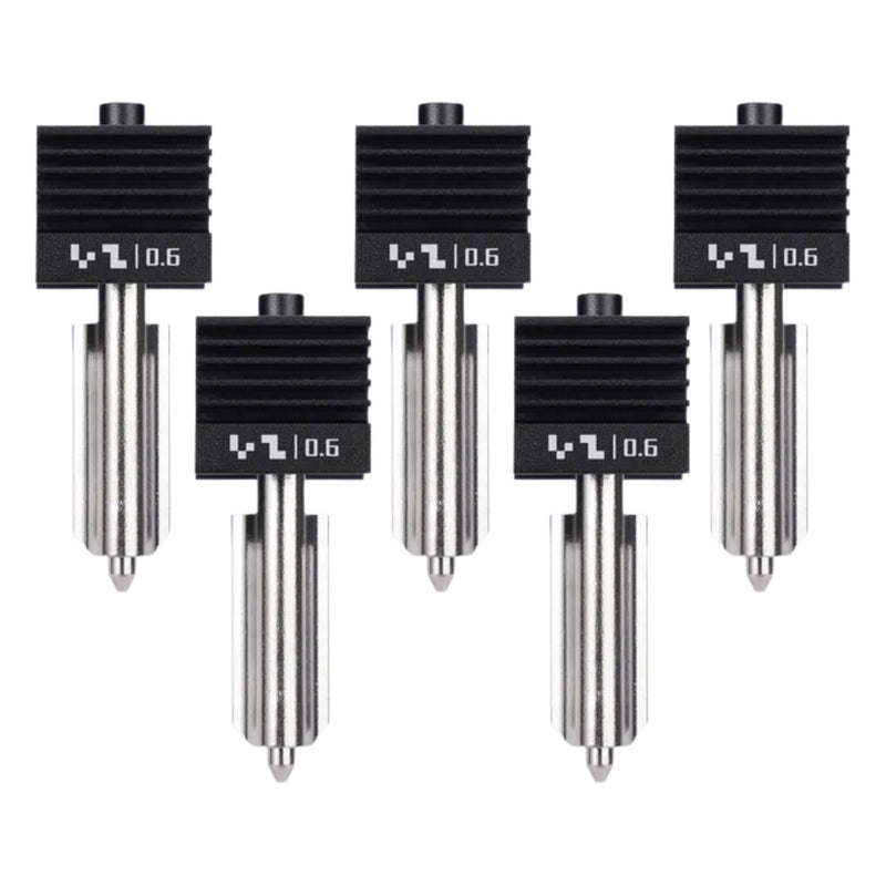 Bambu Lab Standard Flow 0.6mm Hardened Steel Nozzle Hotend for H2 & P2 Series 3D Printer Bambu Lab Set of 5 Nozzles 