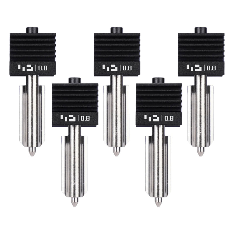 Bambu Lab Standard Flow 0.8mm Hardened Steel Nozzle Hotend for H2 & P2 Series 3D Printer Bambu Lab Set of 5 Nozzles 