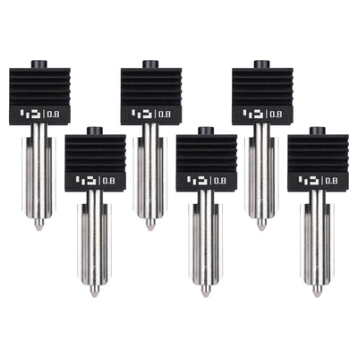 Bambu Lab Standard Flow 0.8mm Hardened Steel Nozzle Hotend for H2 & P2 Series 3D Printer Bambu Lab Set of 6 Nozzles 