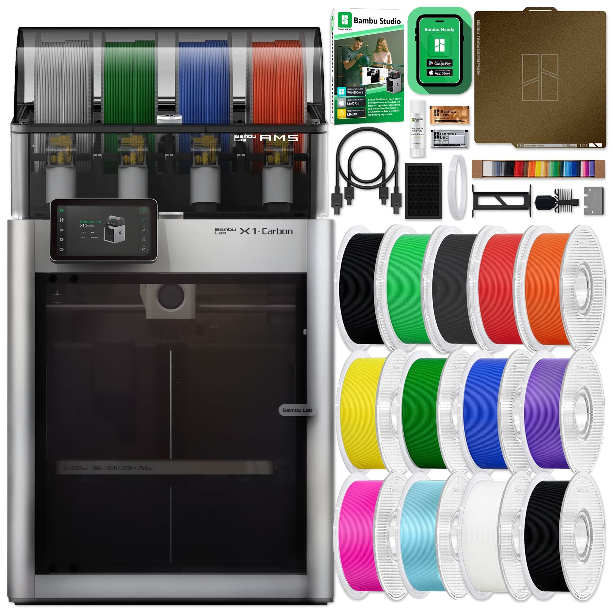 Bambu Lab X1C Carbon 3D Printer with AMS System & Filament Bundle 3D Printer Bundle Bambu Lab 