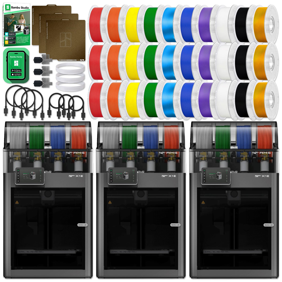 Bambu Lab X1E Professional 3D Printer Enterprise Bundle - 3 Printers 3D Printer Bundle Bambu Lab 