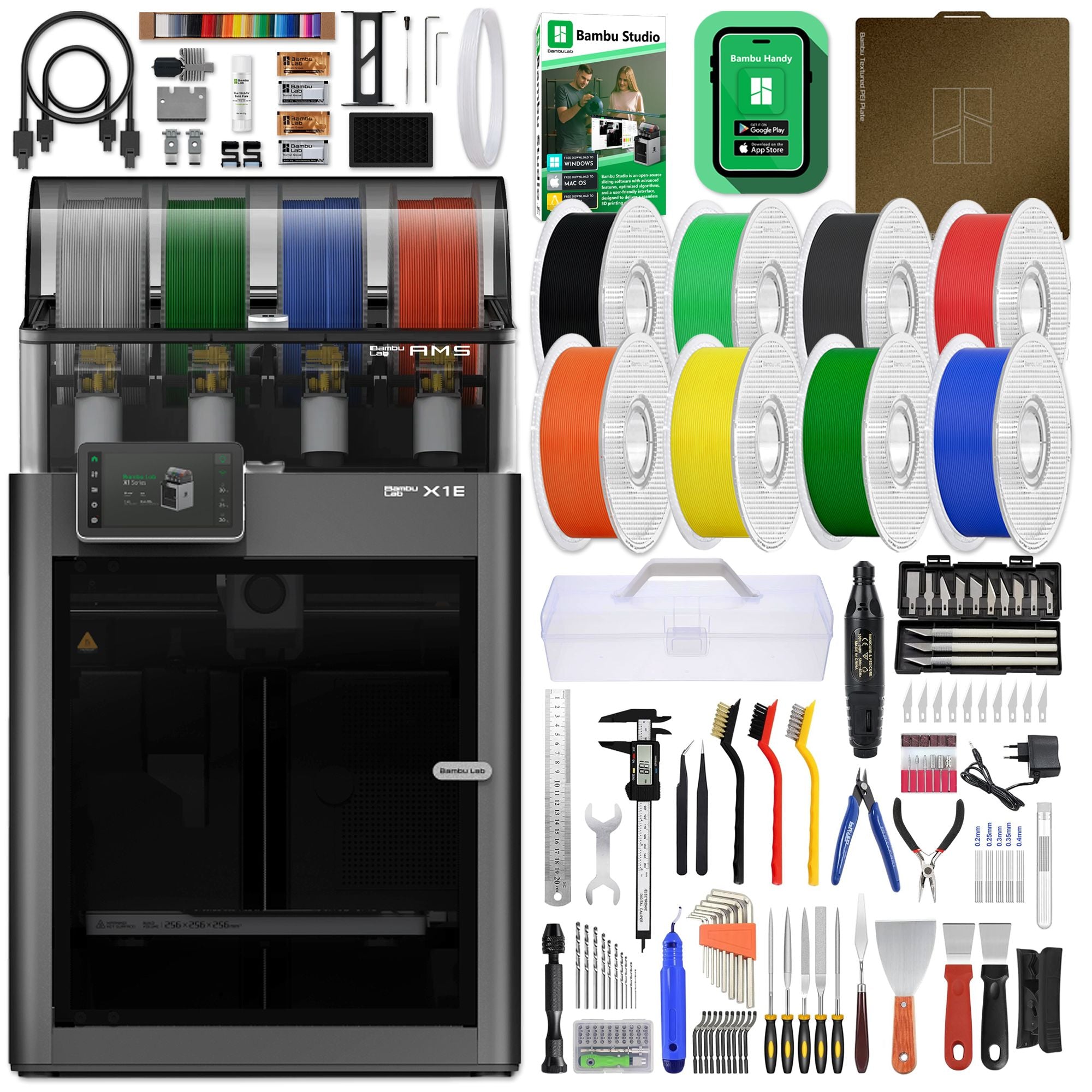 Bambu Lab X1E Professional 3D Printer with Tool Kit & Filament Bundle 3D Printer Bundle Bambu Lab 