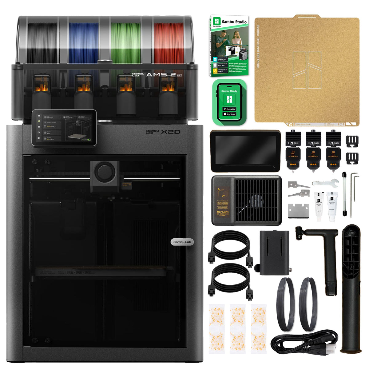 Bambu Lab X2D 3D Printer Bundle with Filament Rolls &amp; AMS 2 PRO Bambu X2D 3D Printer Bundle Bambu Lab 