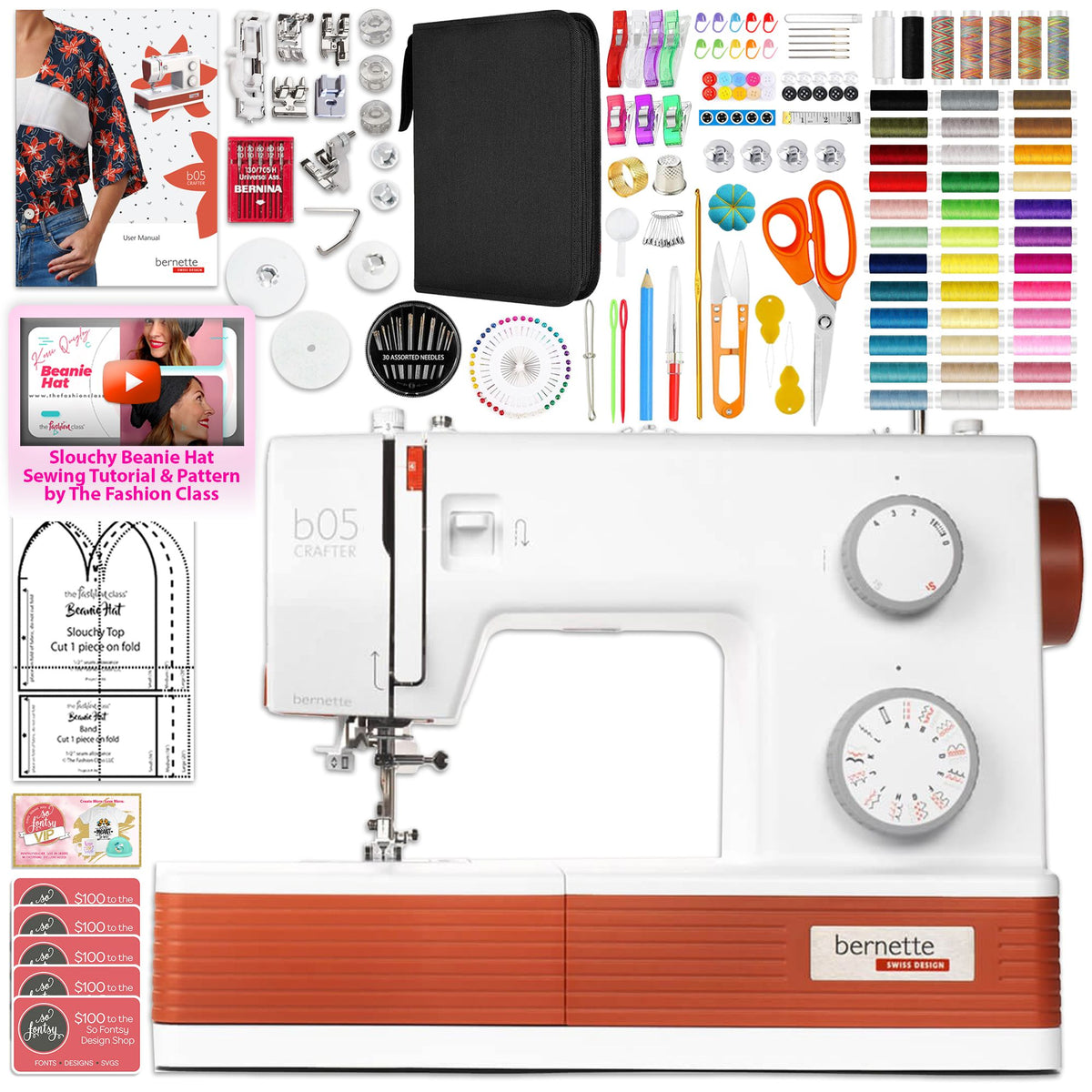 Bernette B05 Crafter Sewing Machine Bundle with 250+ Accessories Brother Sewing Bundle Bernette 