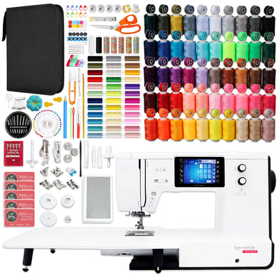 Bernette B77 Deco Sewing &amp; Quilting Machine with 93 Spools &amp; 200+ Accessories Brother Sewing Bundle Bernette 