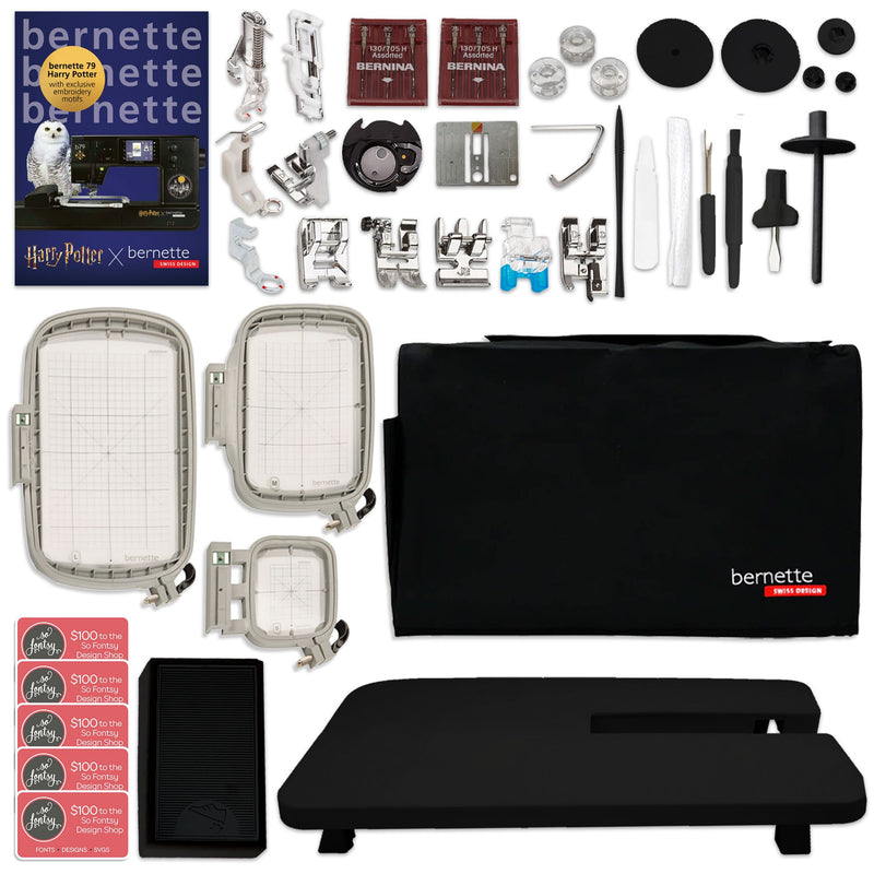 Bernette B79 Harry Potter Sewing & Embroidery Machine with 130 Thread Spools Brother Sewing Bundle Bernette 