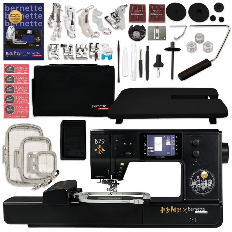 Bernette B79 Harry Potter Sewing & Embroidery Machine with 130 Thread Spools Brother Sewing Bundle Bernette 