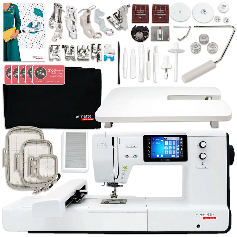 Bernette B79 Sewing & Embroidery Machine Bundle with 130 Thread Spools Brother Sewing Bundle Bernette 