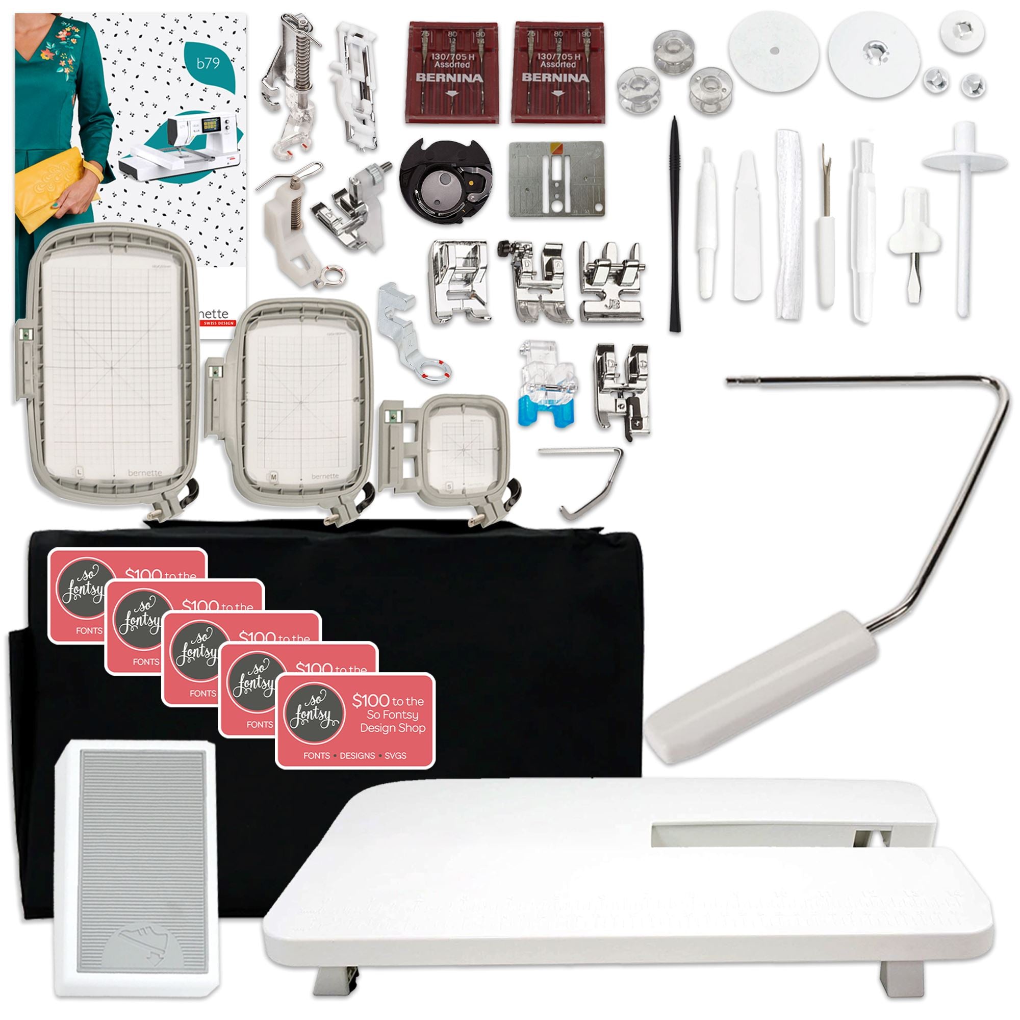 Bernette B79 Sewing & Embroidery Machine Bundle with 130 Thread Spools Brother Sewing Bundle Bernette 