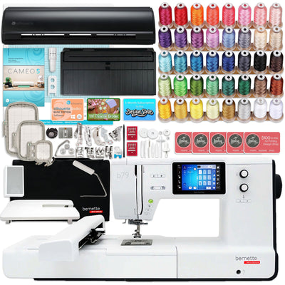 Bernette B79 Sewing & Embroidery Machine with Silhouette Cameo 5 Bundle Brother Sewing Bundle Bernette 