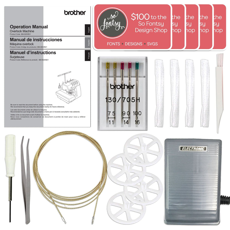 Brother Air1800 Air Serger with Jet-Air Threading & Thread Kit Brother Sewing Bundle Brother 