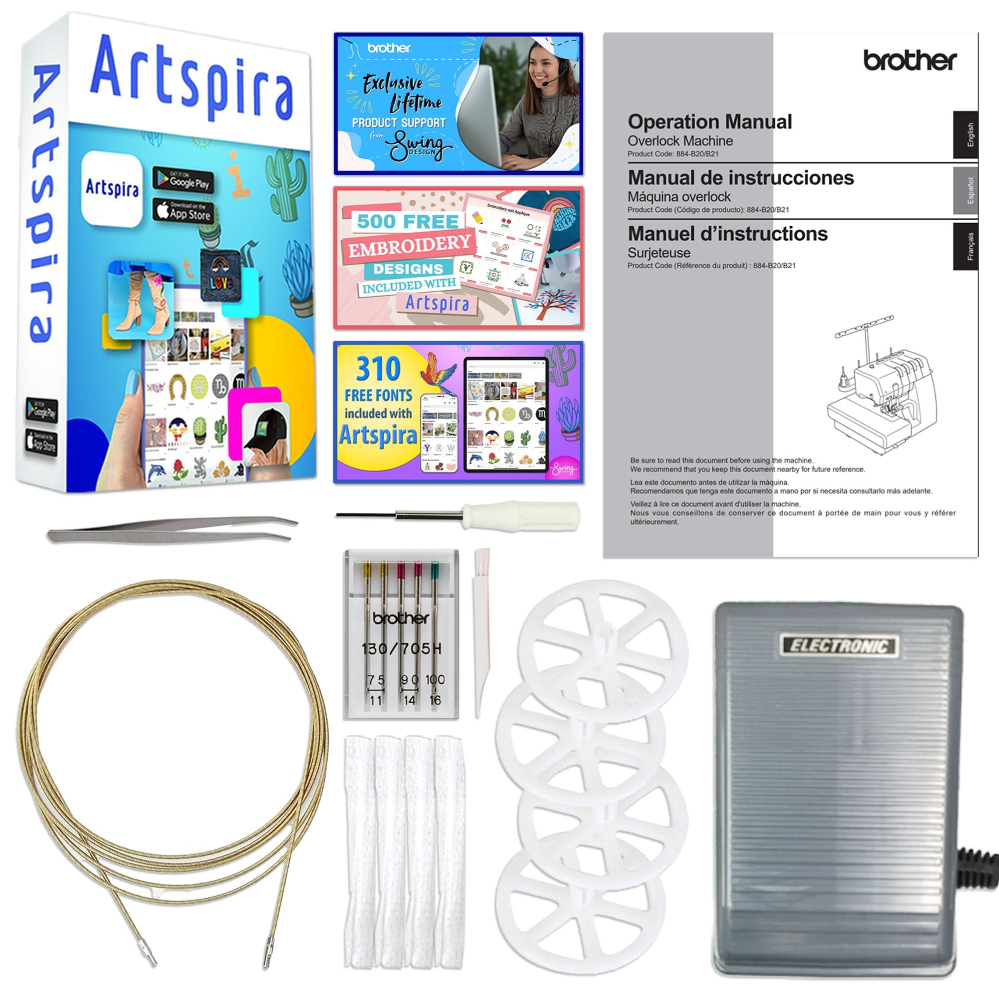 Brother Air1800 Air Serger with Jet-Air Threading with Accessories Brother Air1800 Serger Machine Brother 