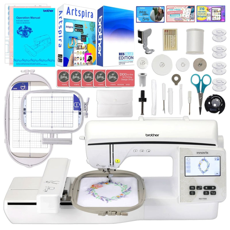 Brother NQ1700E Embroidery Machine with Magnetic Hoop Bundle Swing Design 2