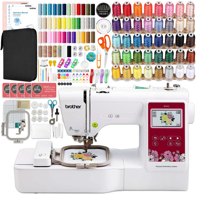 Brother PE545 Embroidery Machine with w/ 83 Spools & 200+ Accessories Brother PE545 Embroidery Machine Brother 