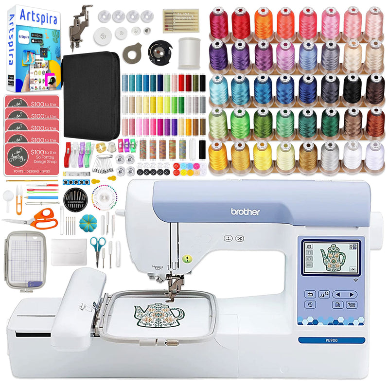 Brother PE900 5" x 7" Embroidery Machine Bundle with 250+ Accessories Brother Sewing Bundle Brother 