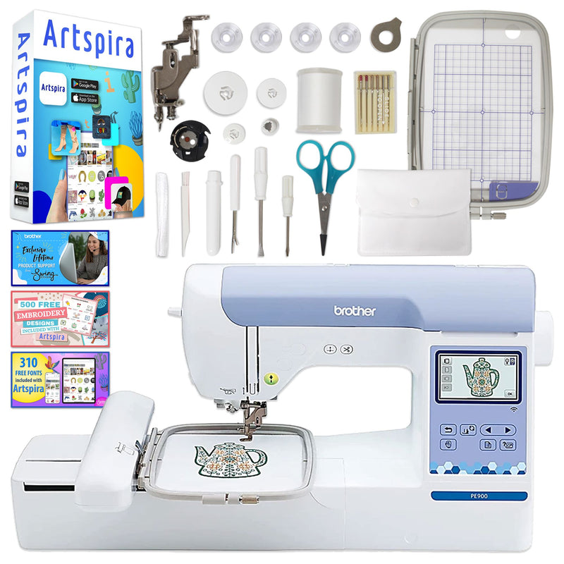 Brother PE900 5" x 7" Embroidery Machine with 5" x 7" Hoop & Accessories Brother Sewing Bundle Brother 