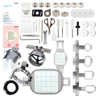 Brother PRS100 Single-Needle Embroidery Bundle w/ Hat Hoop Set & 40+ Accessories Brother Sewing Bundle Brother 